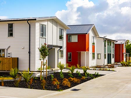 View of a set of new residential buildings